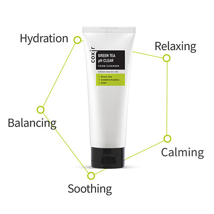 Coxir Green Tea pH Clear Foam Cleanser 150ml